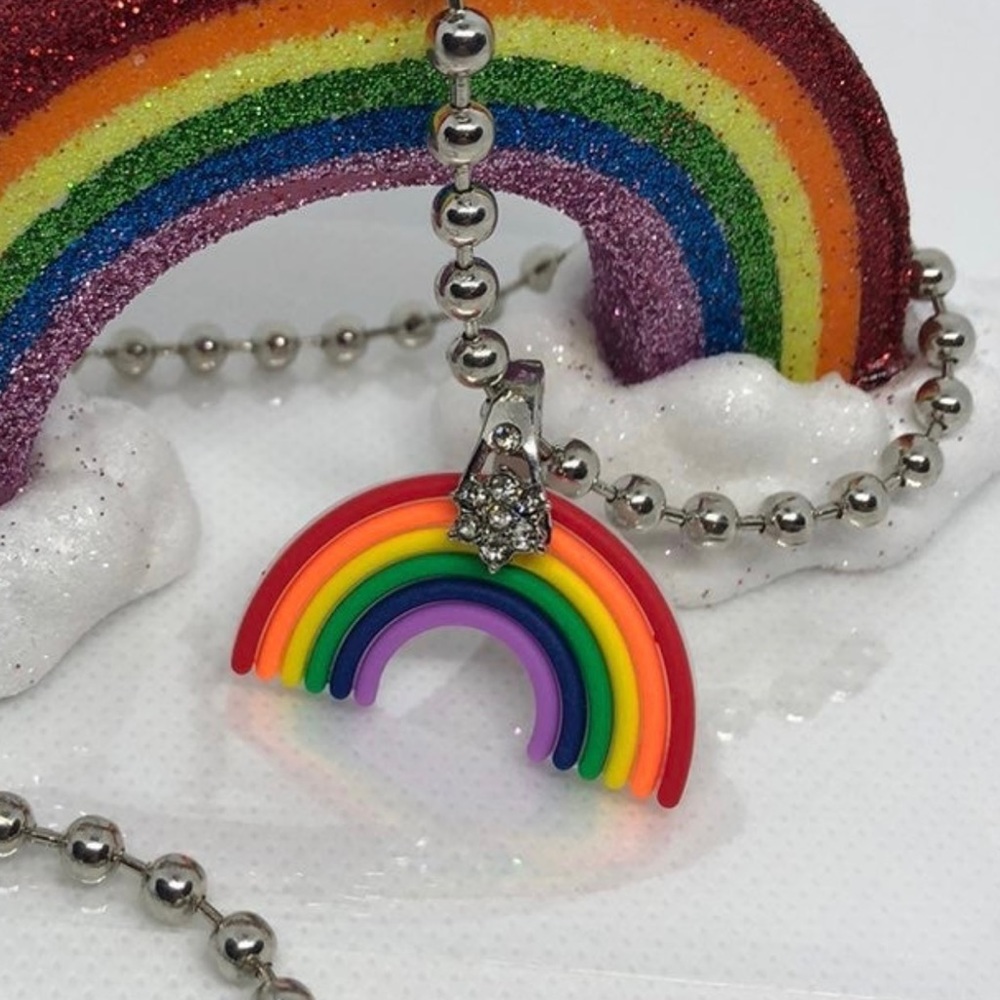 Handmade Rainbow ball-chain necklace